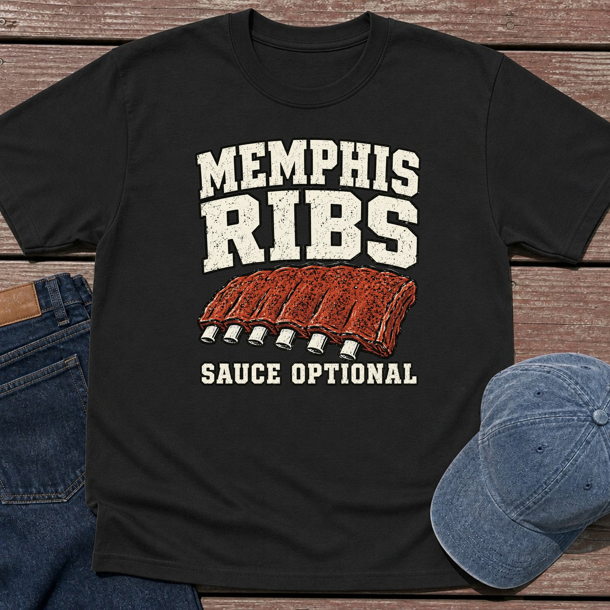 Memphis Ribs T-Shirt - Black