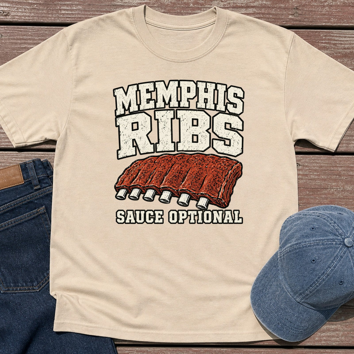 Memphis Ribs T-Shirt - Sand