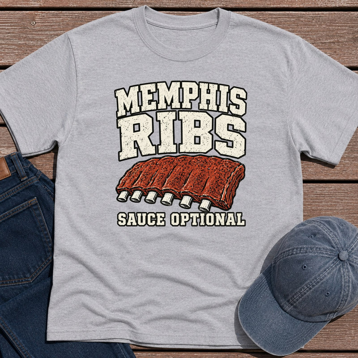 Memphis Ribs T-Shirt - Sport Grey