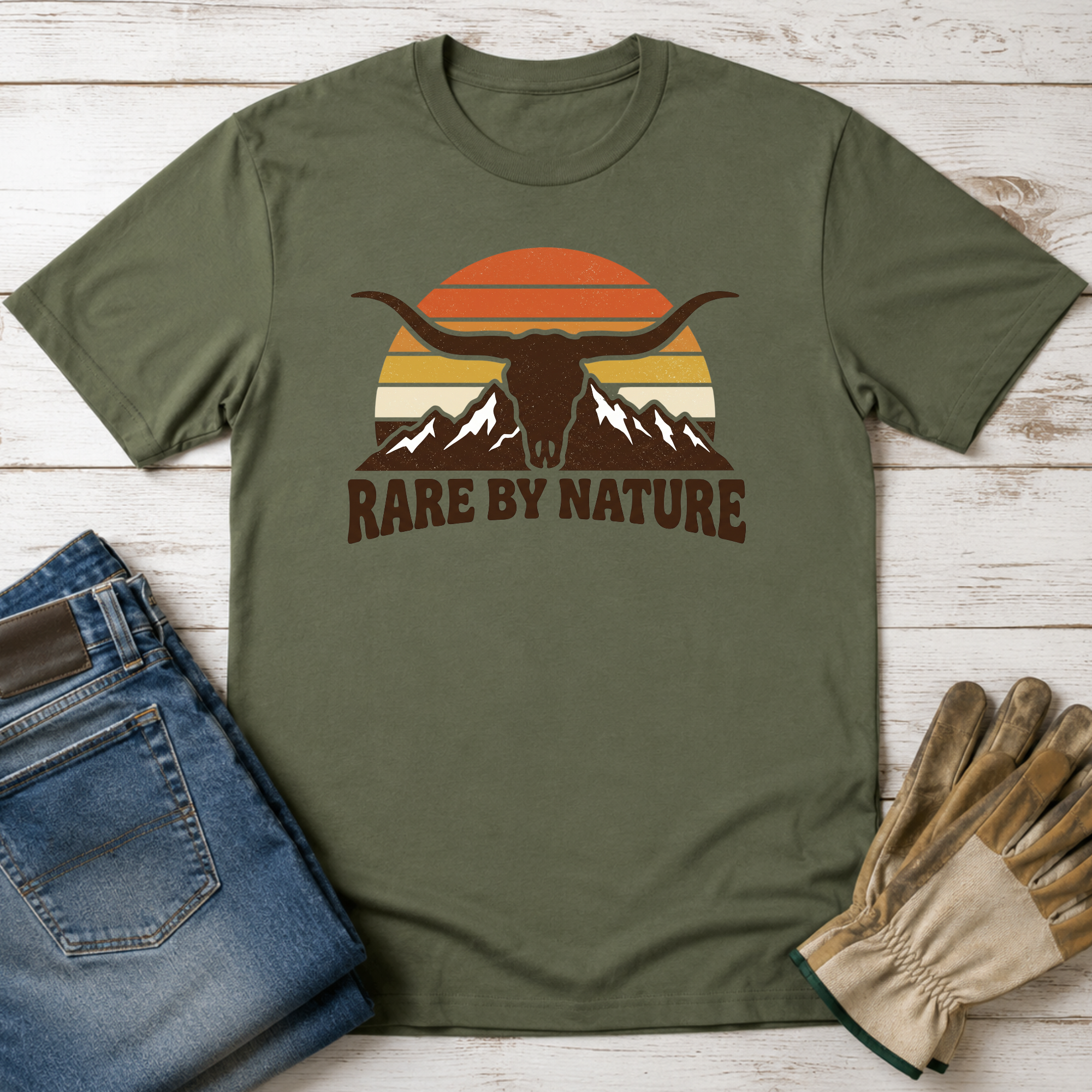 Rare by Nature Retro Sunset T-Shirt