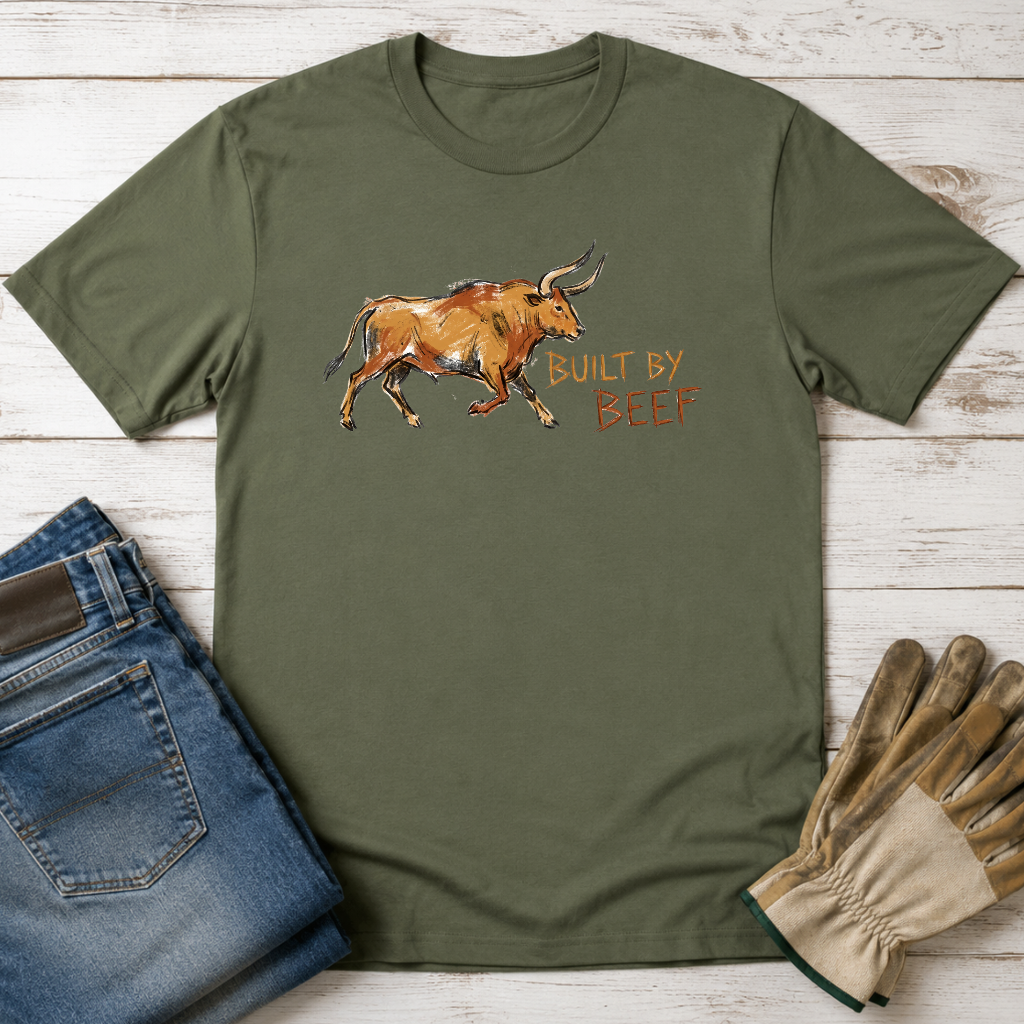 Built by Beef Cave Painting T-Shirt