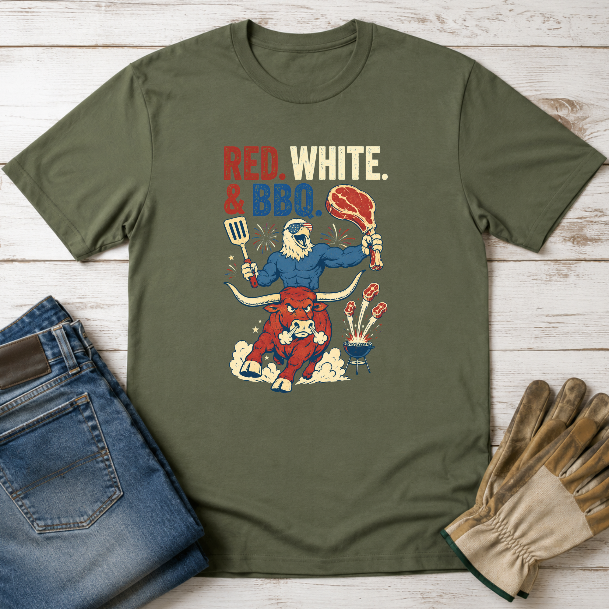 Red White BBQ T-Shirt