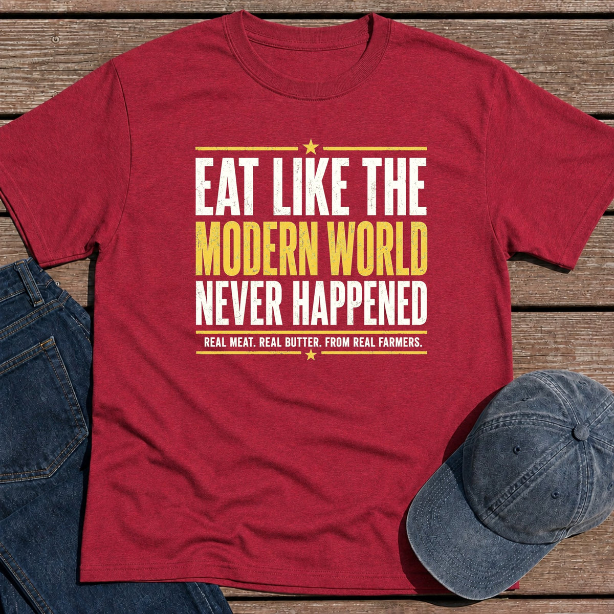 Modern World T-Shirt - Antique Cherry Red