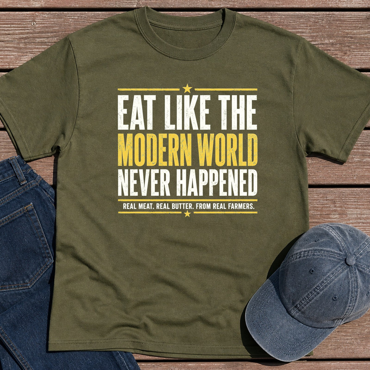 Modern World T-Shirt - Military Green