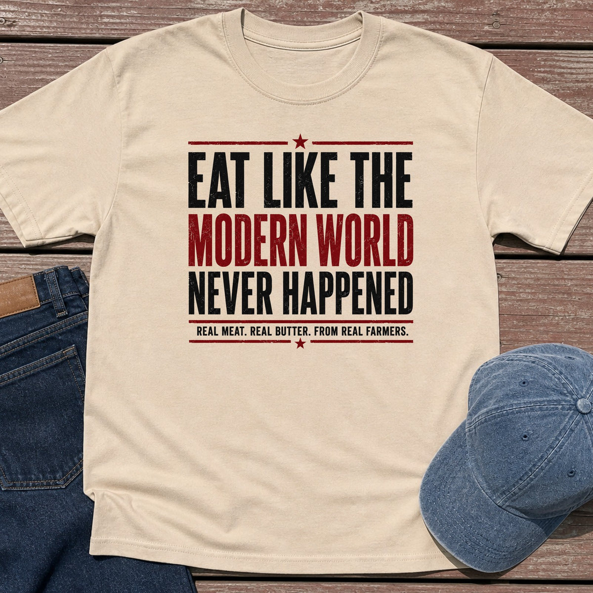 Modern World T-Shirt - Sand