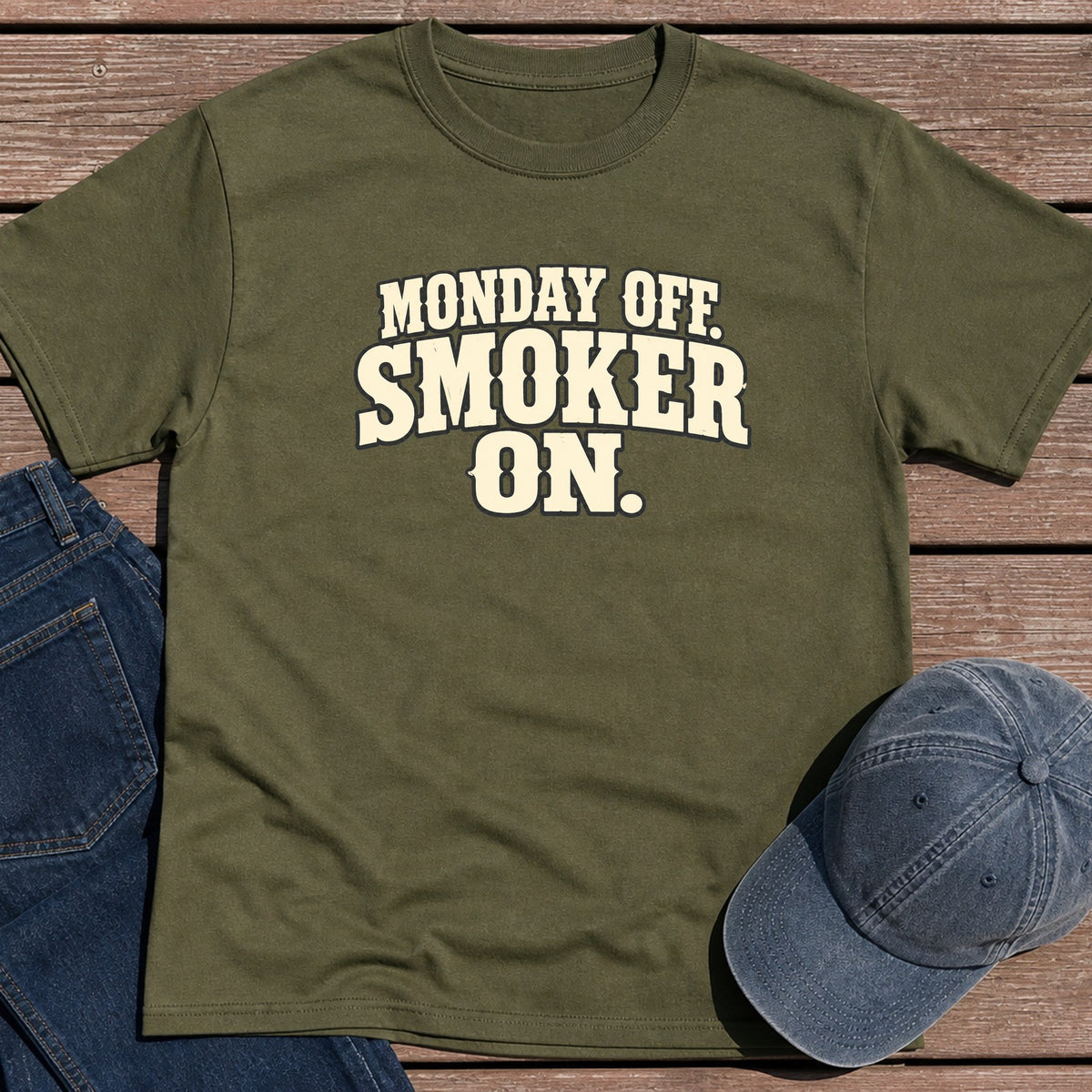 Monday Off T-Shirt - Military Green