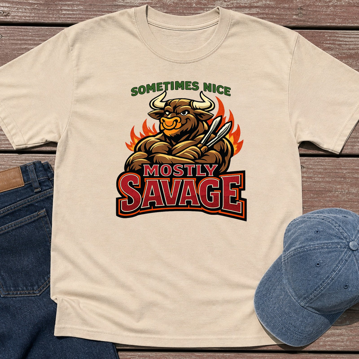 Mostly Savage T-Shirt - Sand