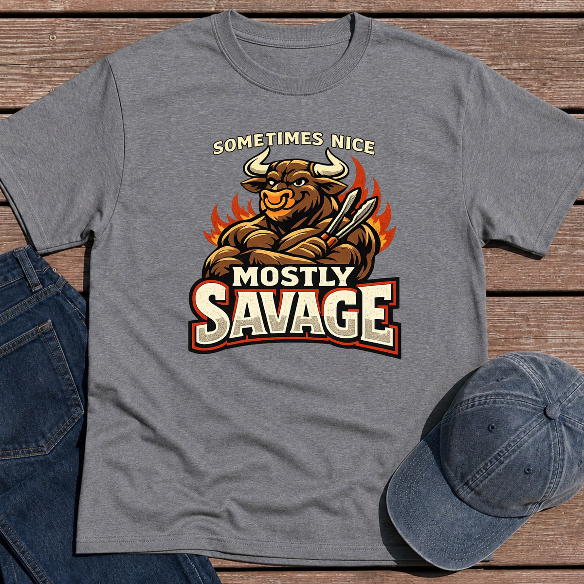Mostly Savage T-Shirt - Tweed