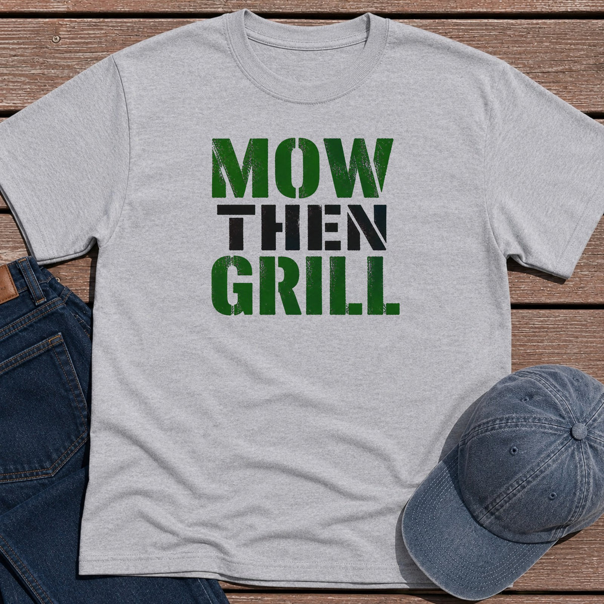 Mow Then Grill T-Shirt - Sport Grey