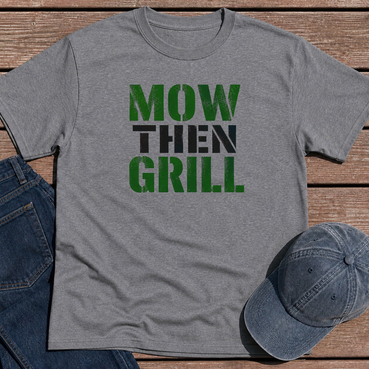 Mow Then Grill T-Shirt - Tweed