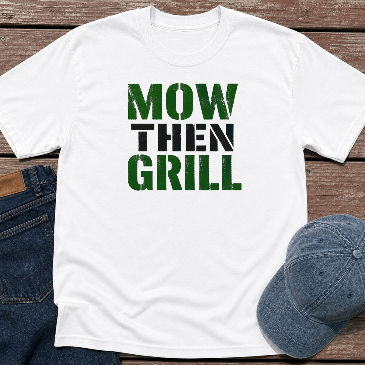 Mow Then Grill T-Shirt - White