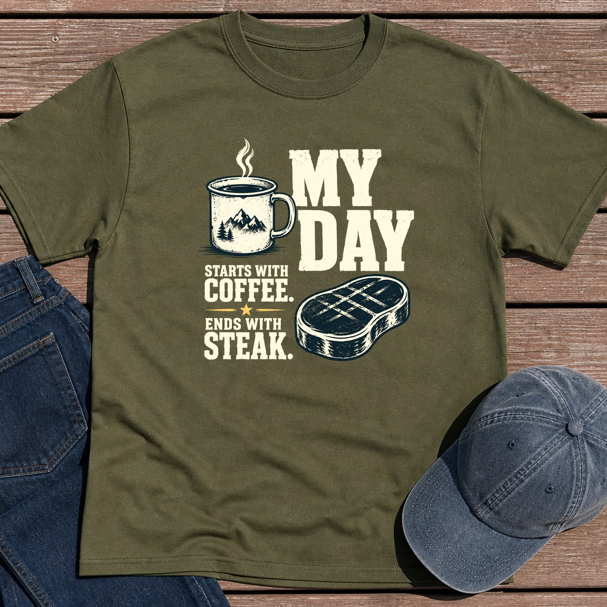 My Day T-Shirt - Military Green