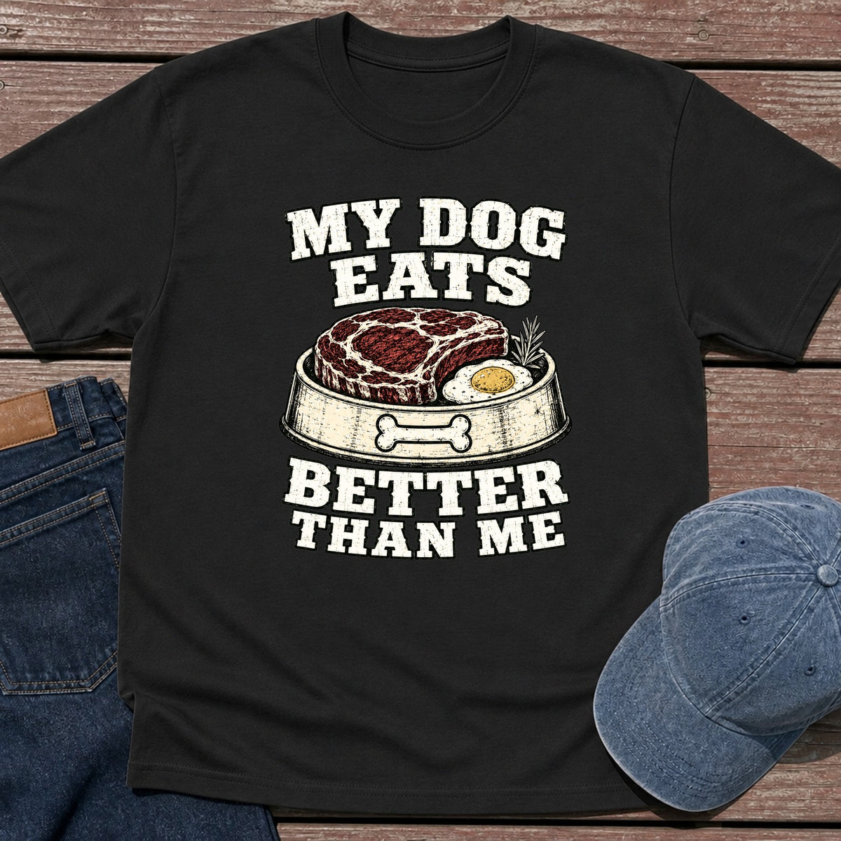 My Dog Eats T-Shirt - Black