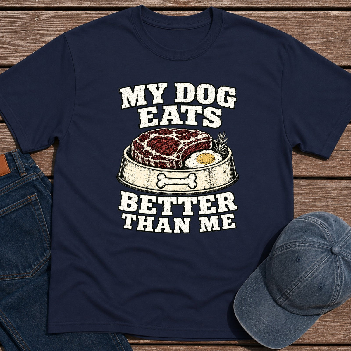 My Dog Eats T-Shirt - Navy