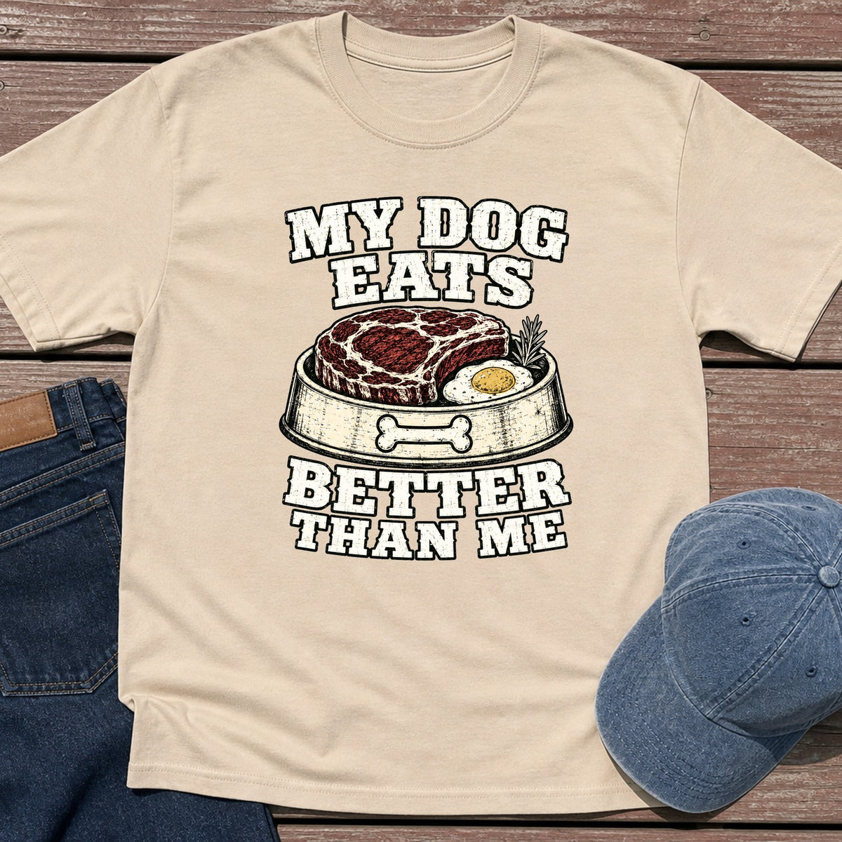 My Dog Eats T-Shirt - Sand