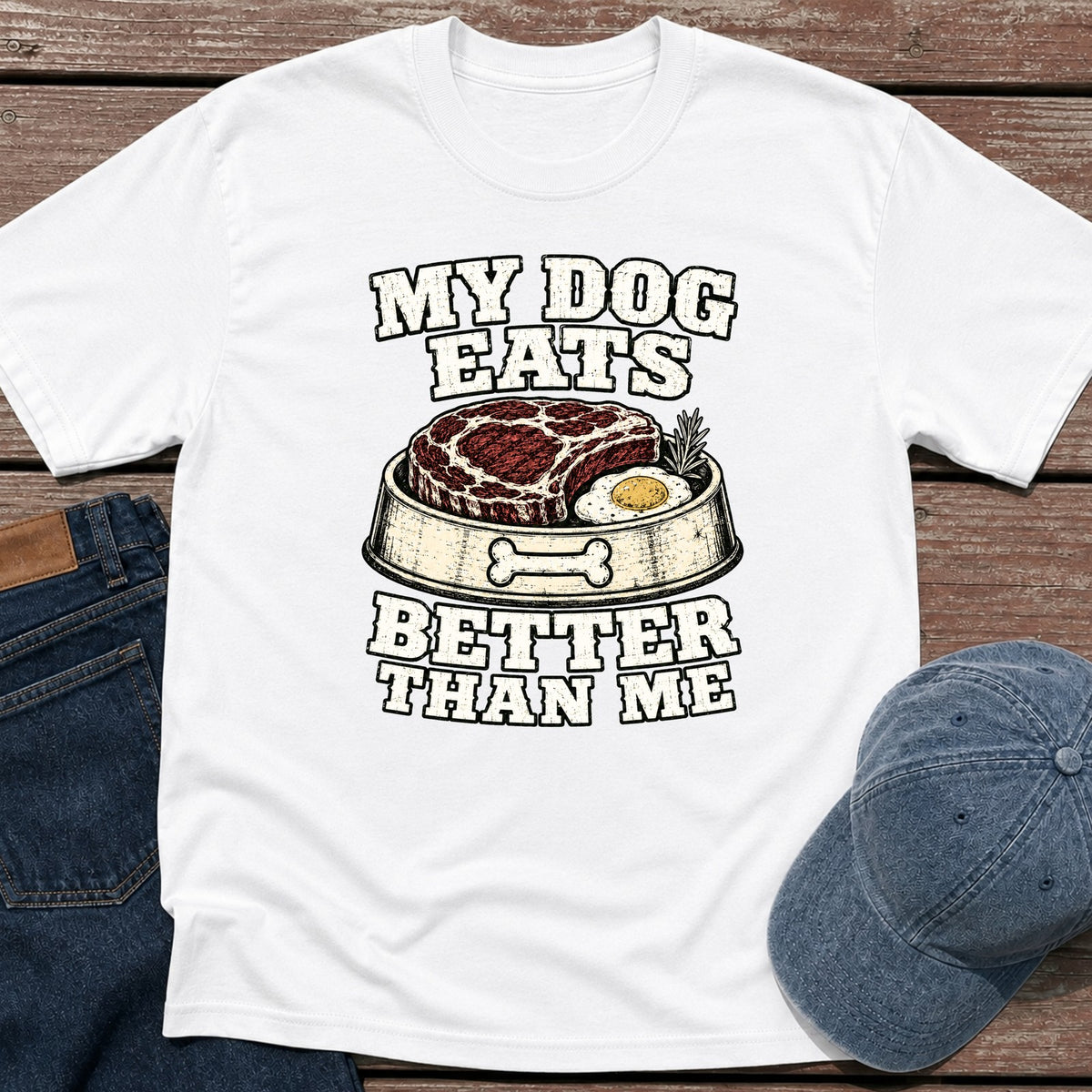 My Dog Eats T-Shirt - White
