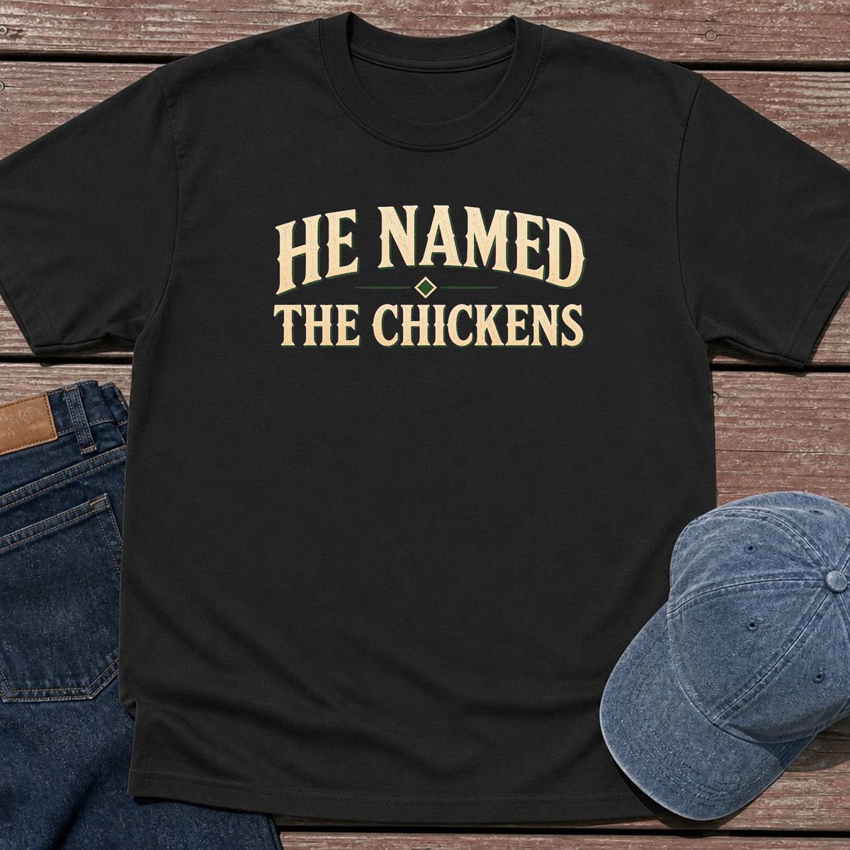 Named Chickens T-Shirt - Black