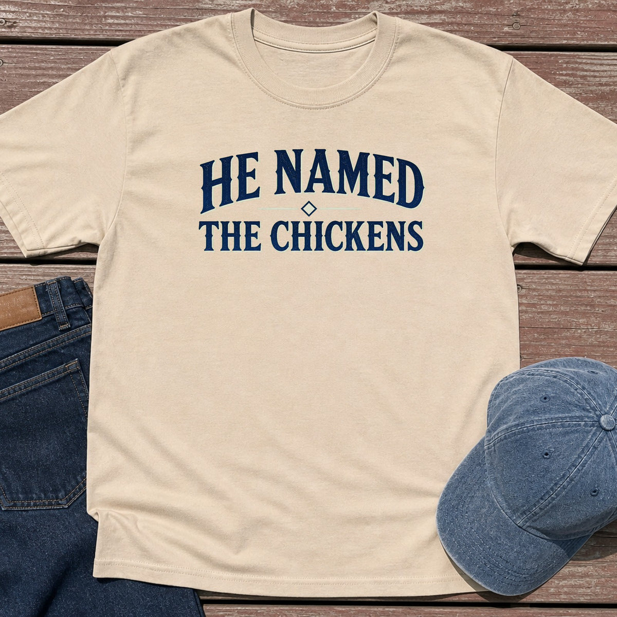 Named Chickens T-Shirt - Sand