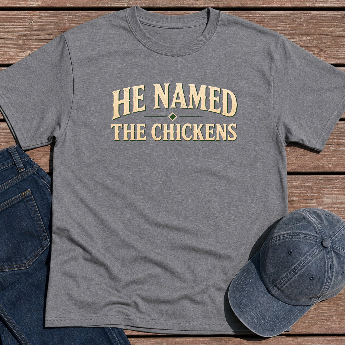 Named Chickens T-Shirt - Tweed