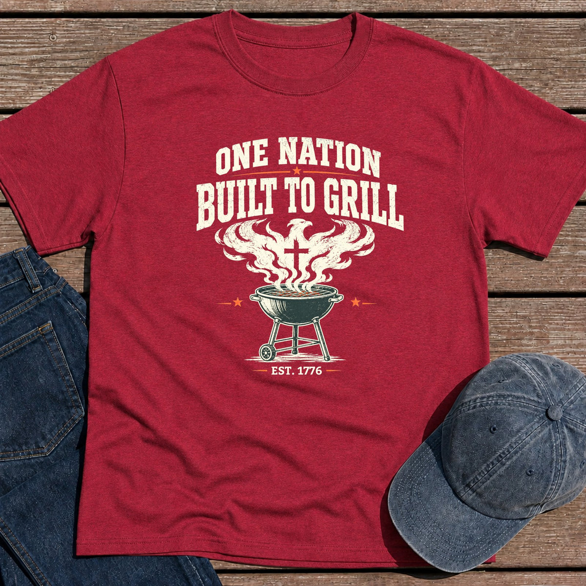 Nation Grill T-Shirt - Antique Cherry Red
