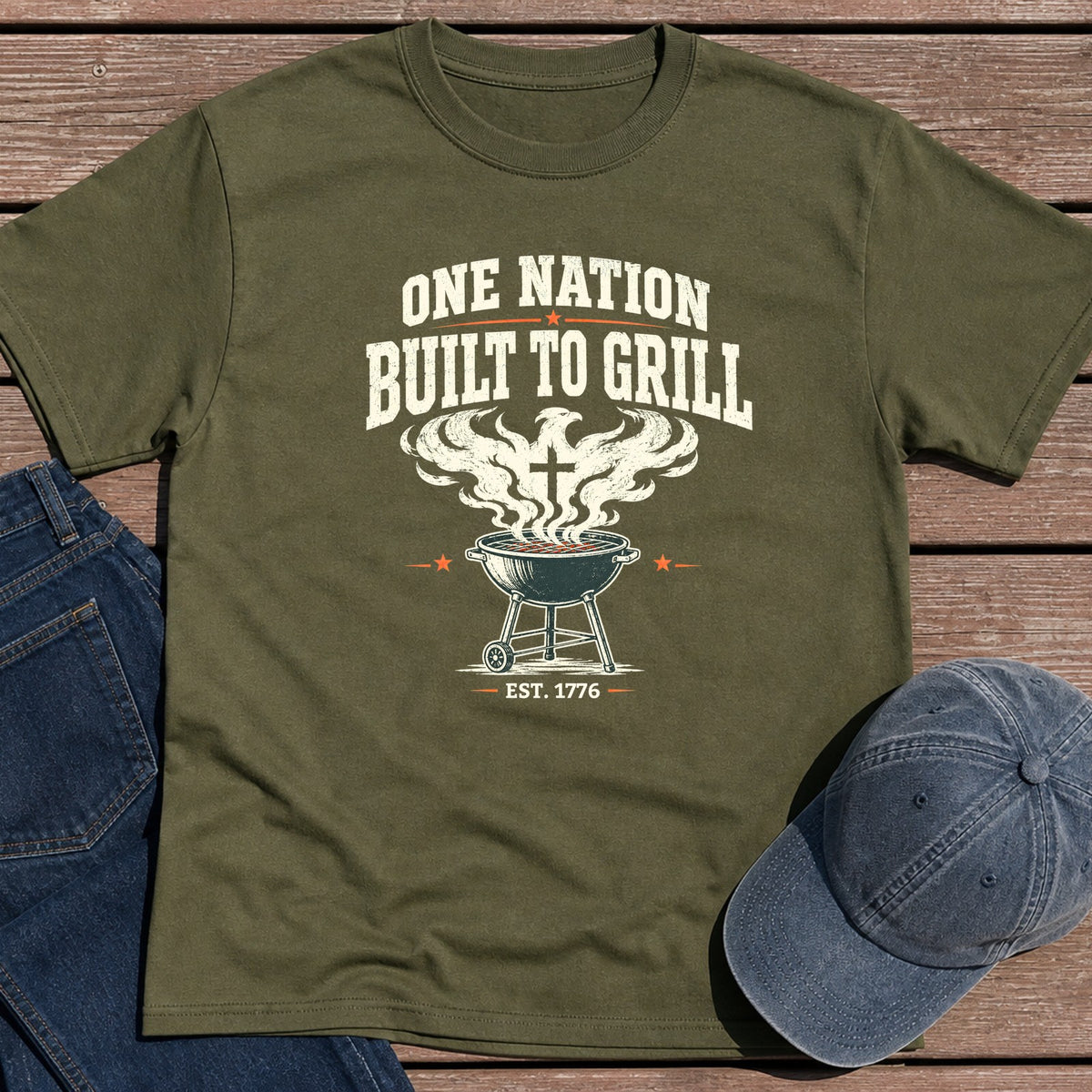 Nation Grill T-Shirt - Military Green