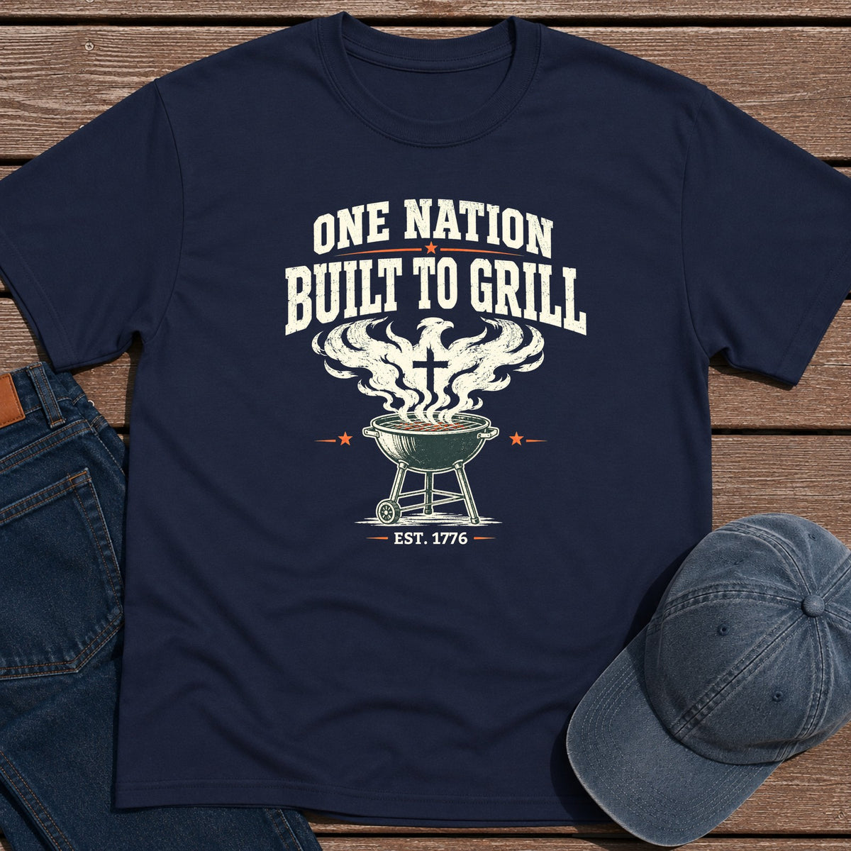 Nation Grill T-Shirt - Navy
