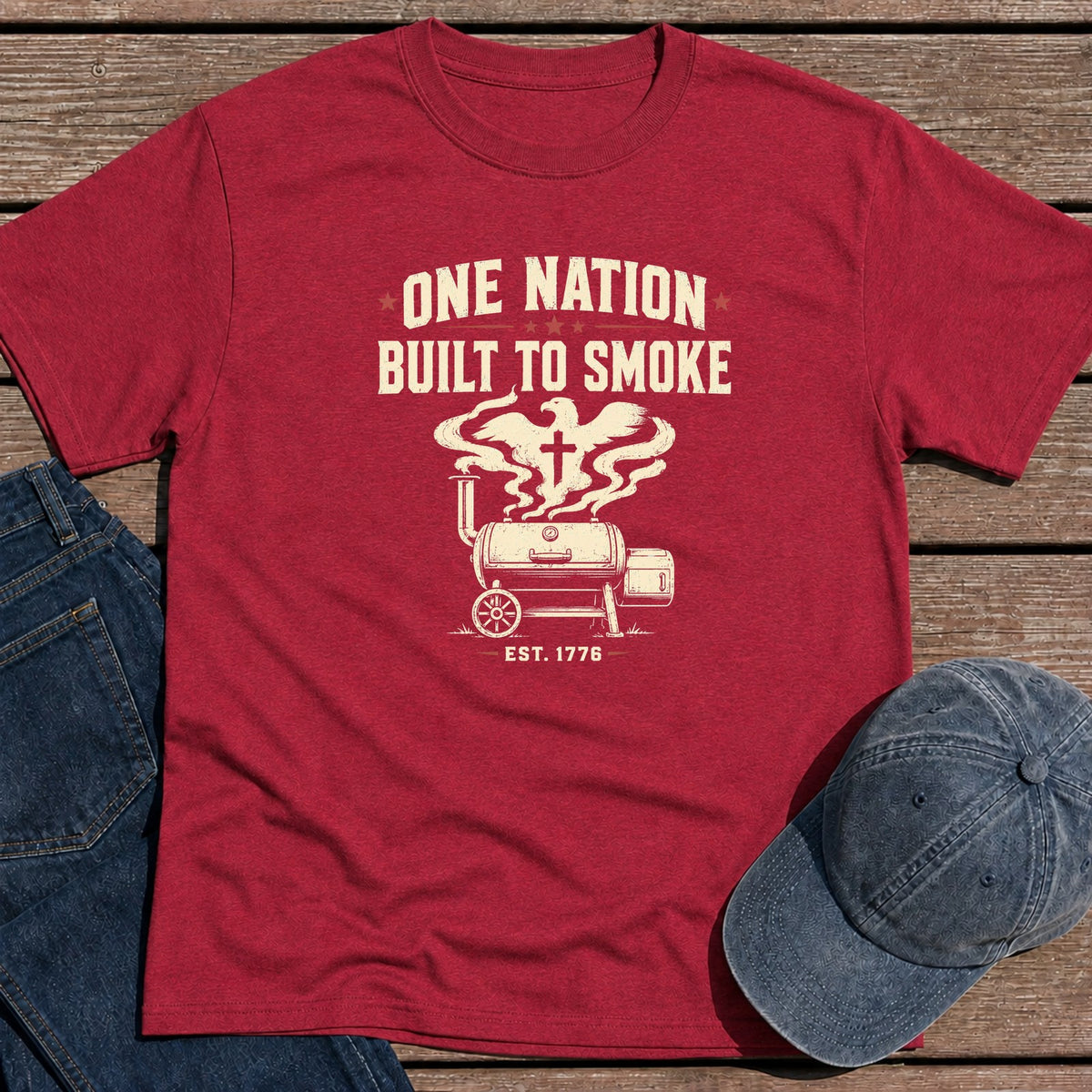Nation Smoke T-Shirt - Antique Cherry Red