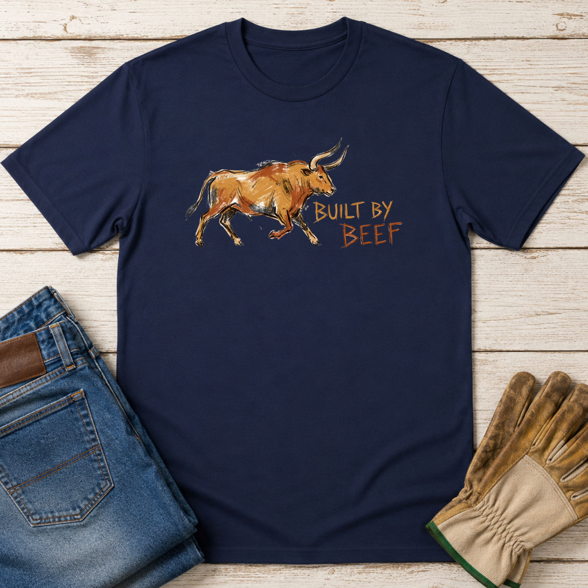Built by Beef Cave Painting T-Shirt
