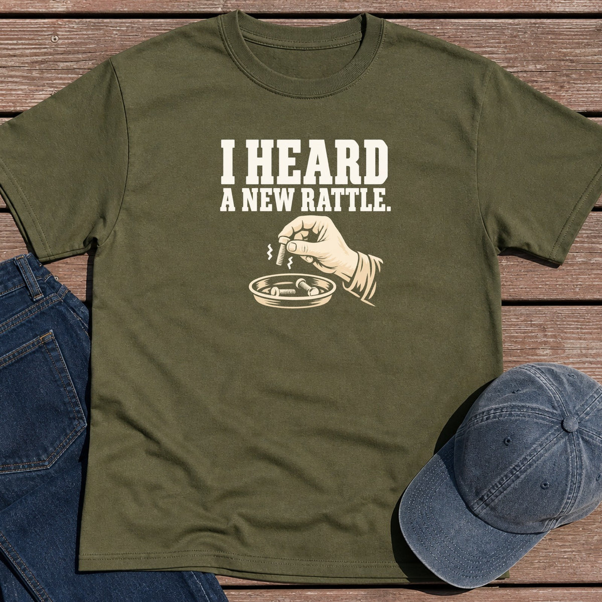 New Rattle T-Shirt - Military Green