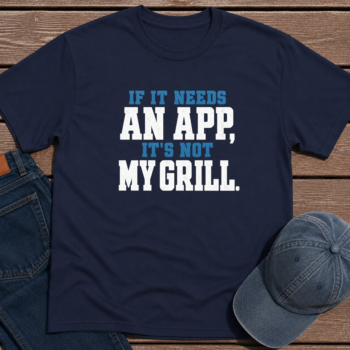 No App Grill T-Shirt - Navy