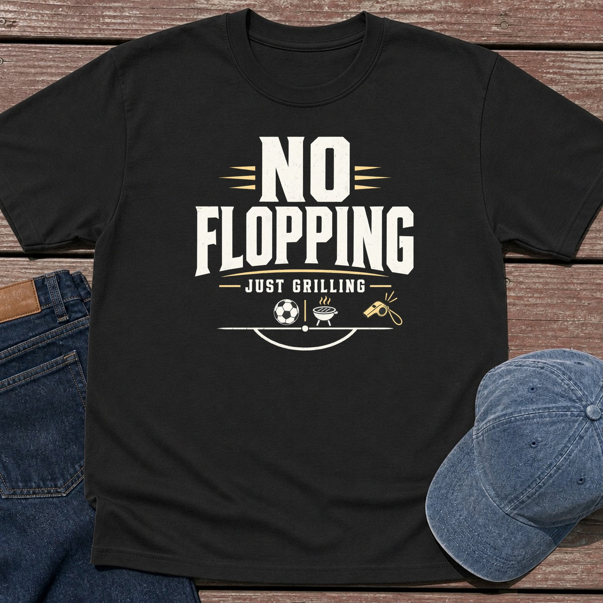 No Flopping T-Shirt - Black