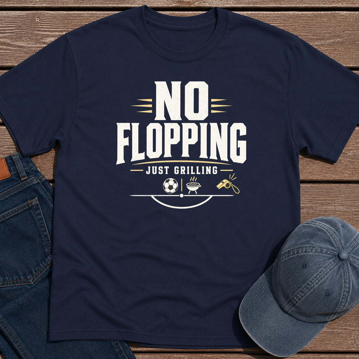 No Flopping T-Shirt - Navy