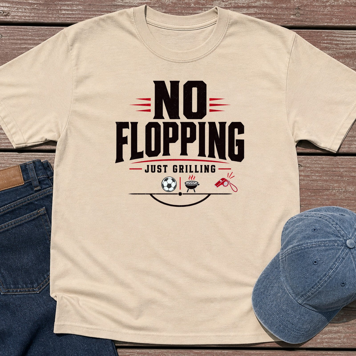 No Flopping T-Shirt - Sand