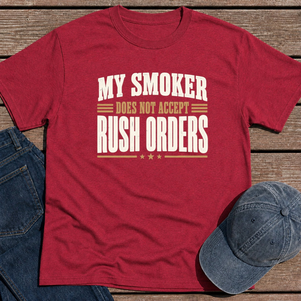 No Rush Orders T-Shirt - Antique Cherry Red