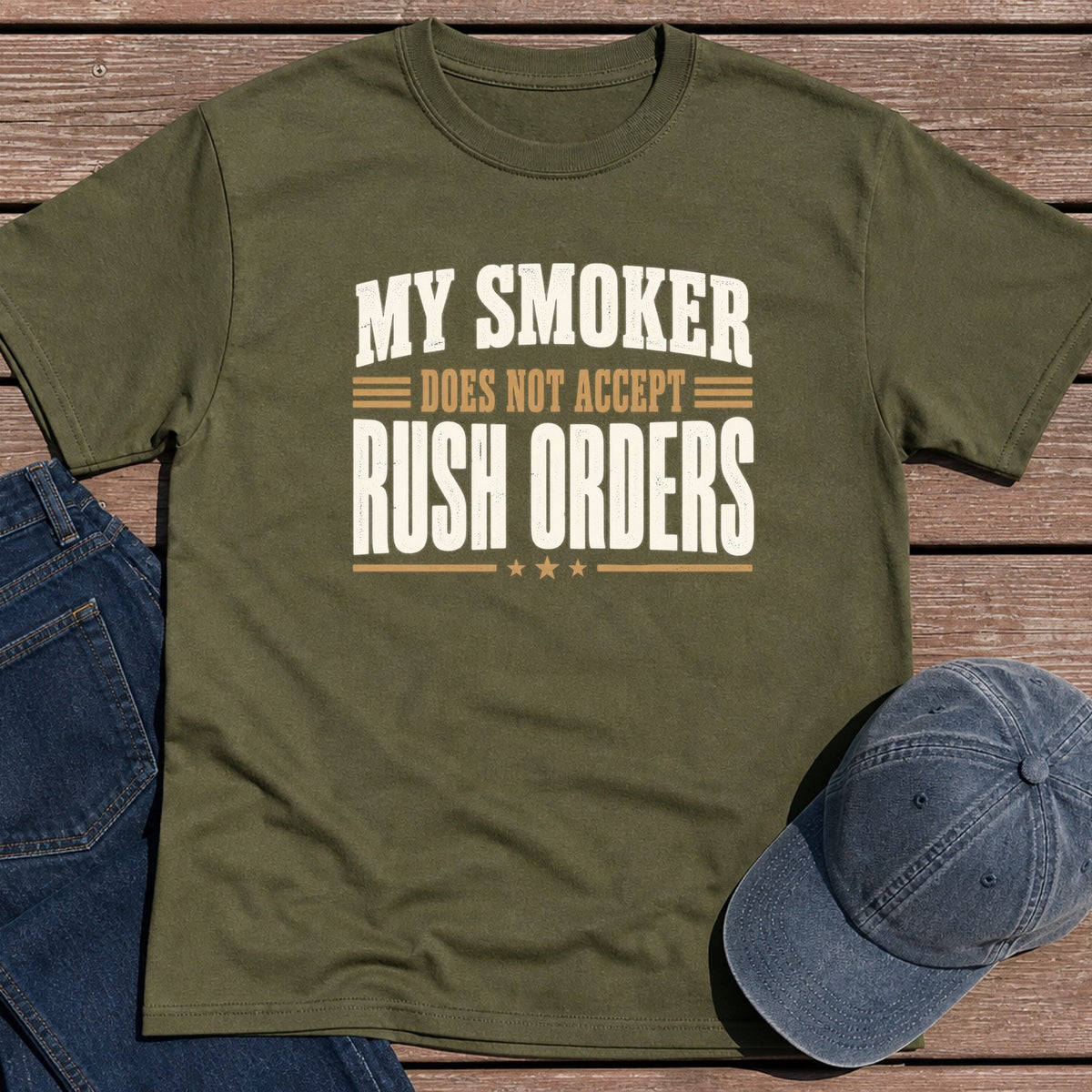 No Rush Orders T-Shirt - Military Green