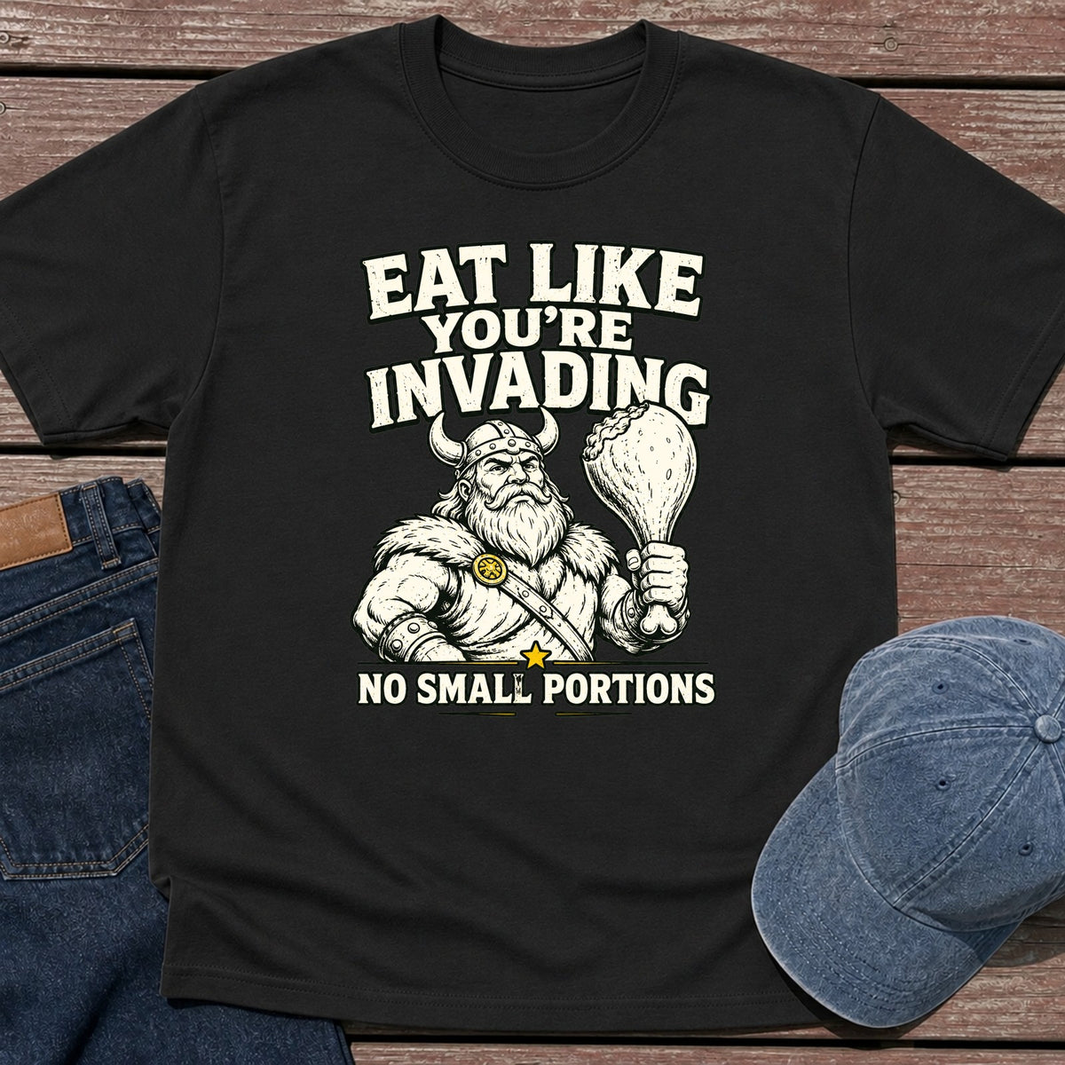 Small Portions T-Shirt - Black