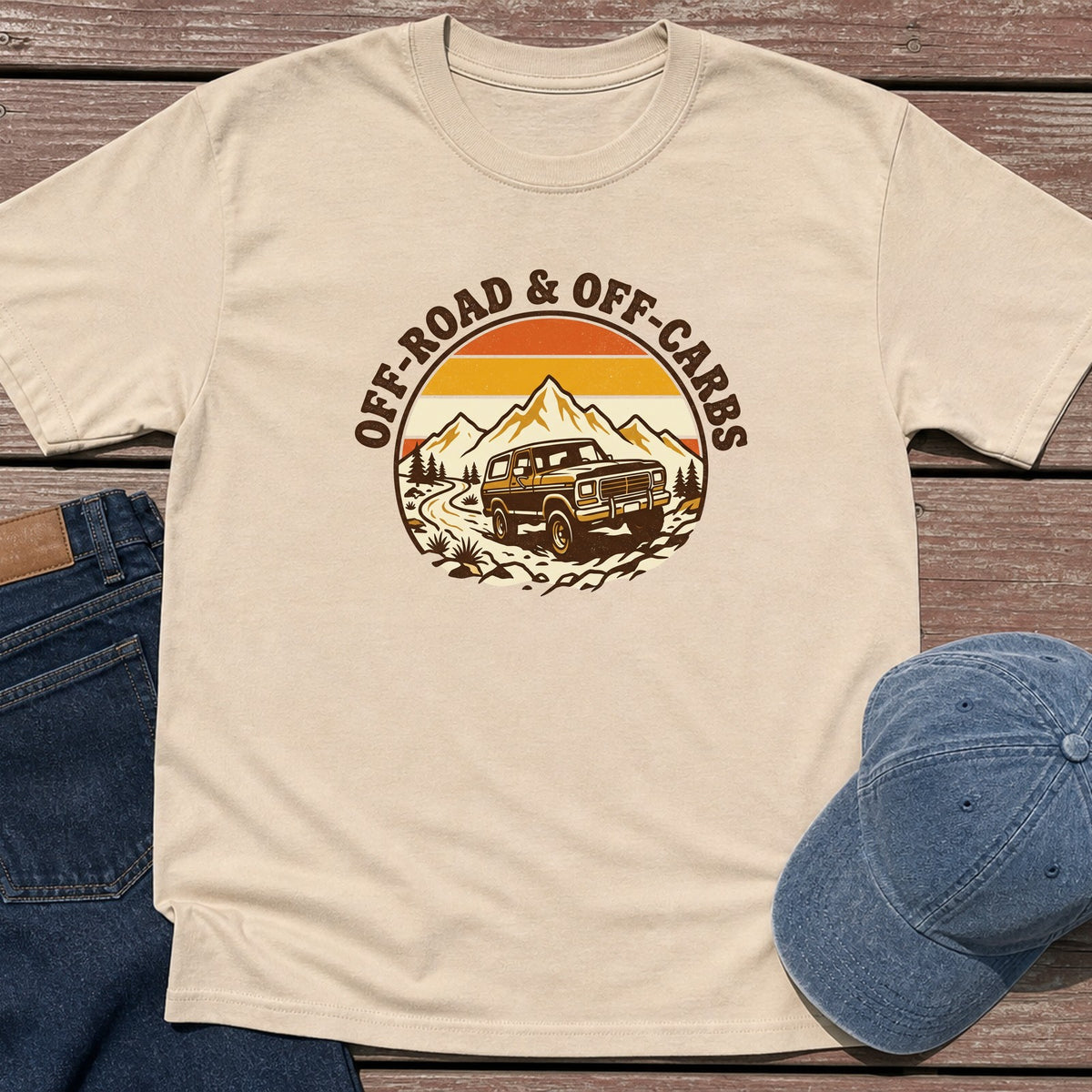 Off Road & Carbs T-Shirt - Sand