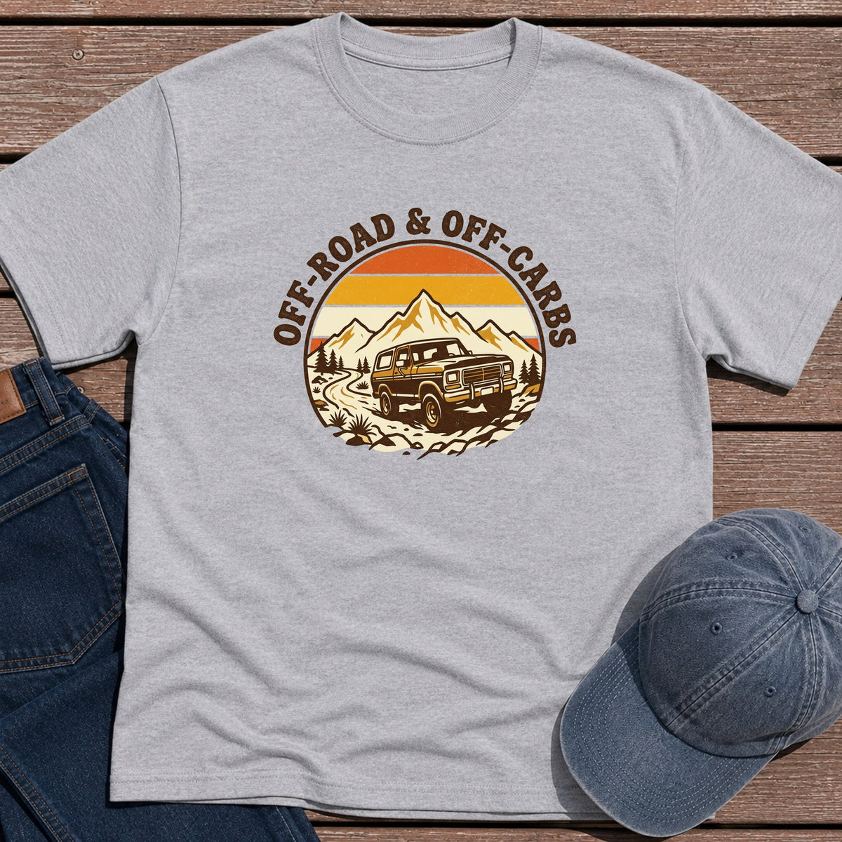Off Road & Carbs T-Shirt - Sport Grey