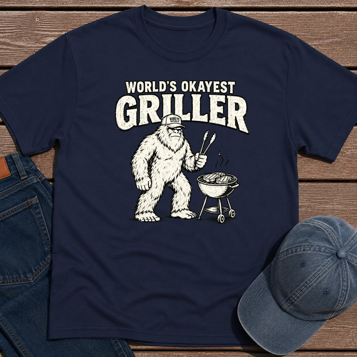Okayest Griller T-Shirt - Navy