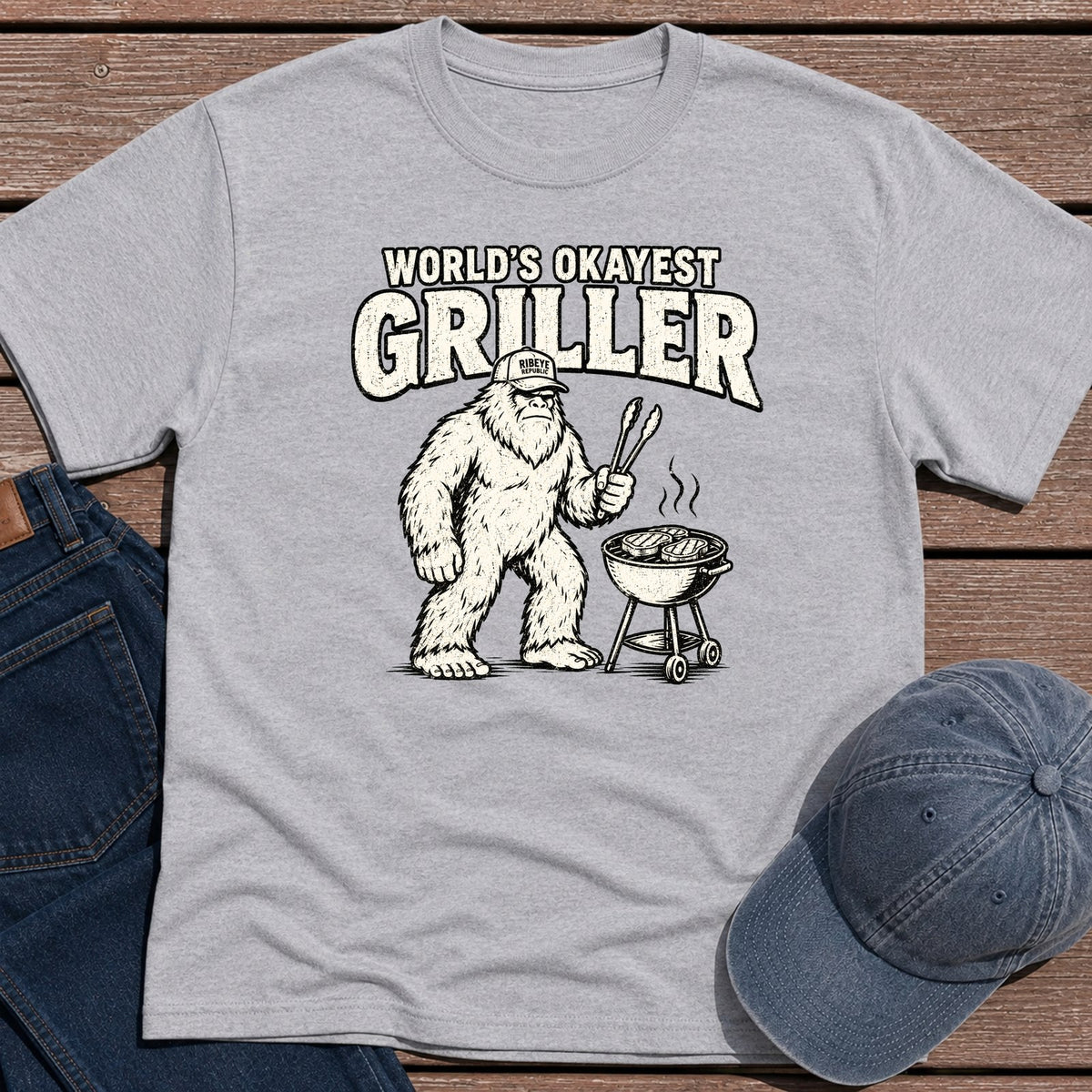 Okayest Griller T-Shirt - Sport Grey