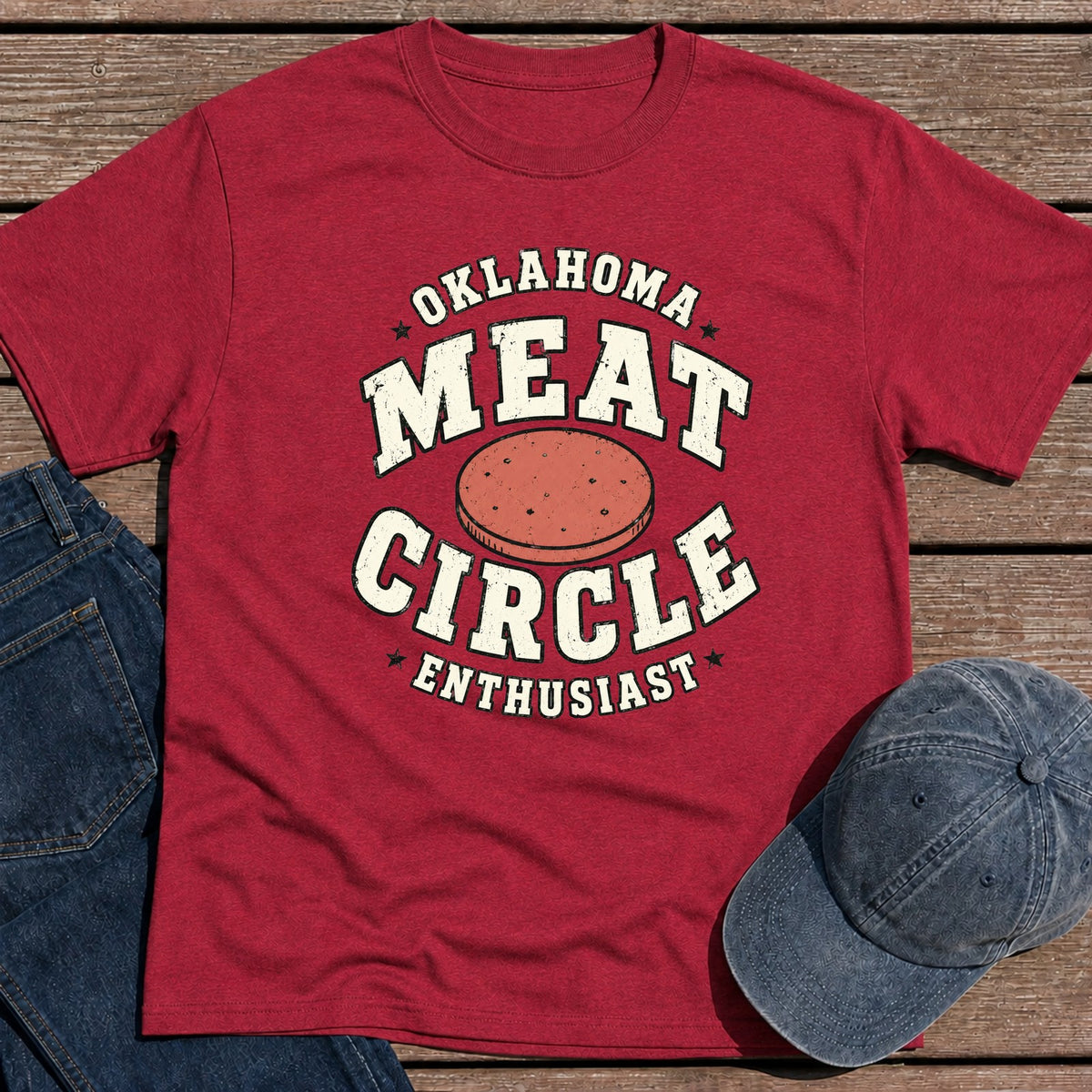 Oklahoma Meat T-Shirt - Antique Cherry Red