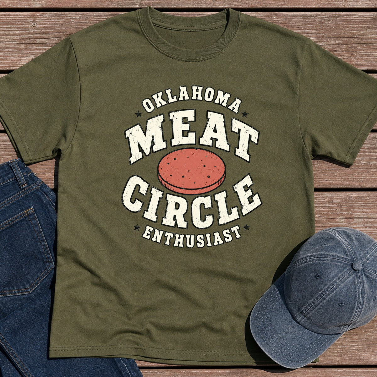 Oklahoma Meat T-Shirt - Military Green