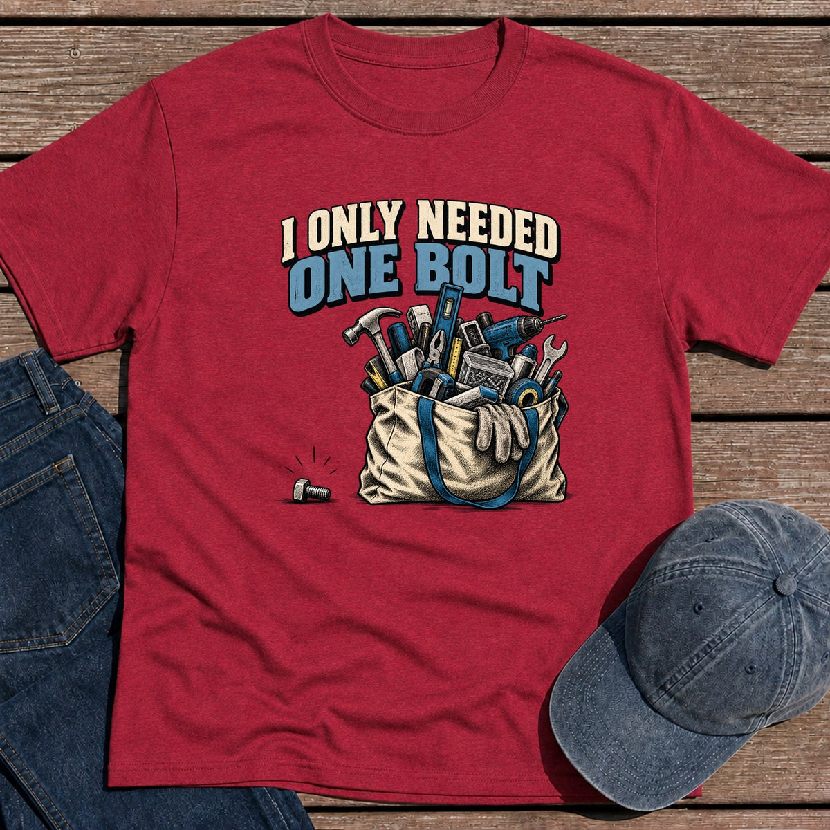 Only One Bolt T-Shirt - Antique Cherry Red