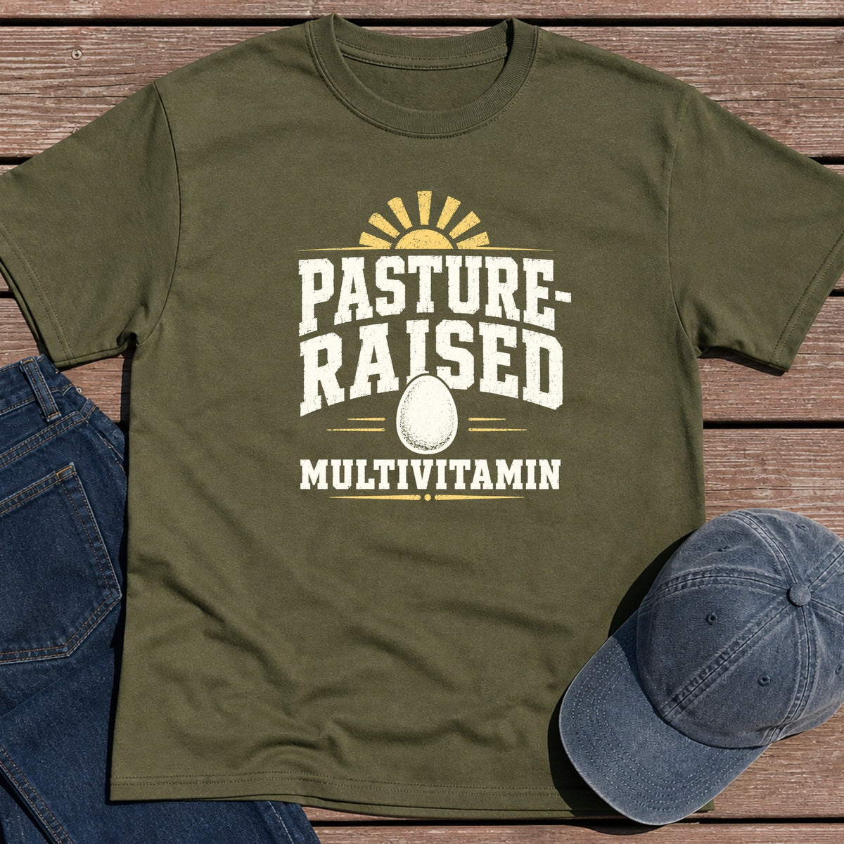 Pasture Multi T-Shirt - Military Green
