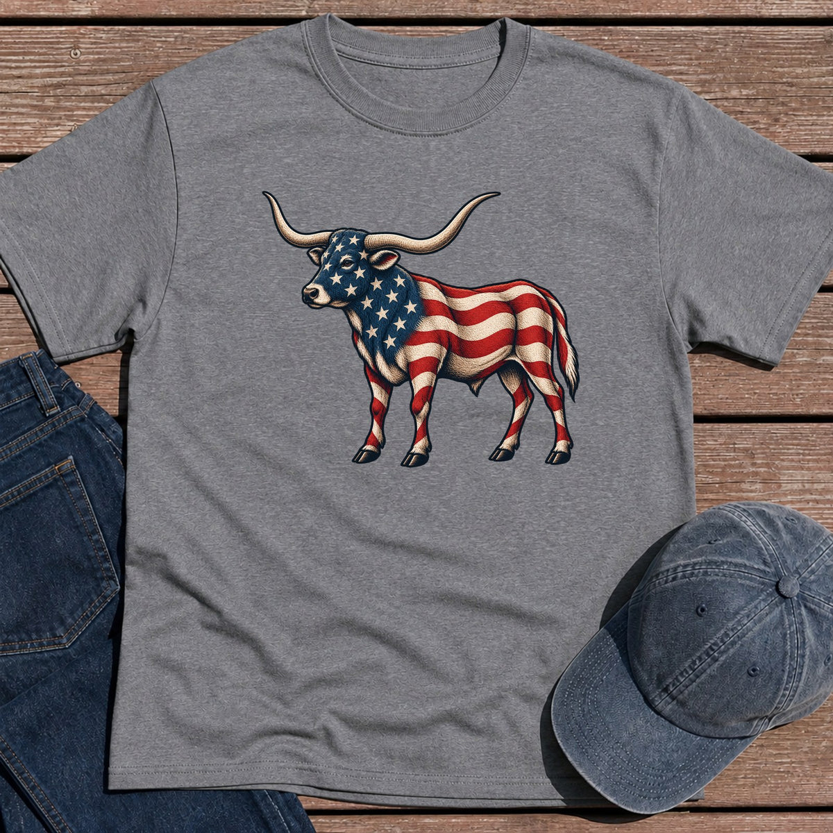 Patriotic Longhorn T-Shirt - Tweed
