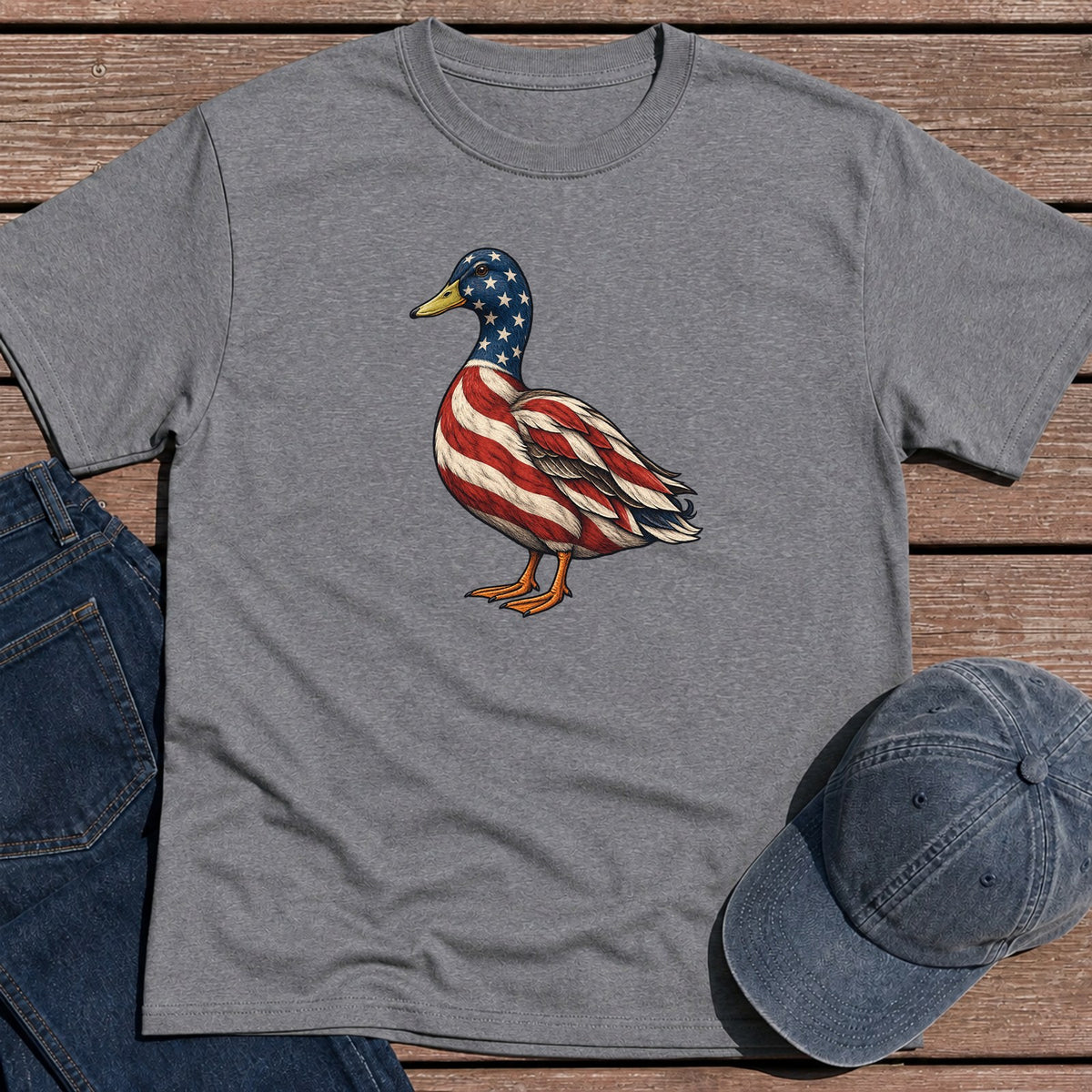 Patriotic Mallard T-Shirt - Tweed