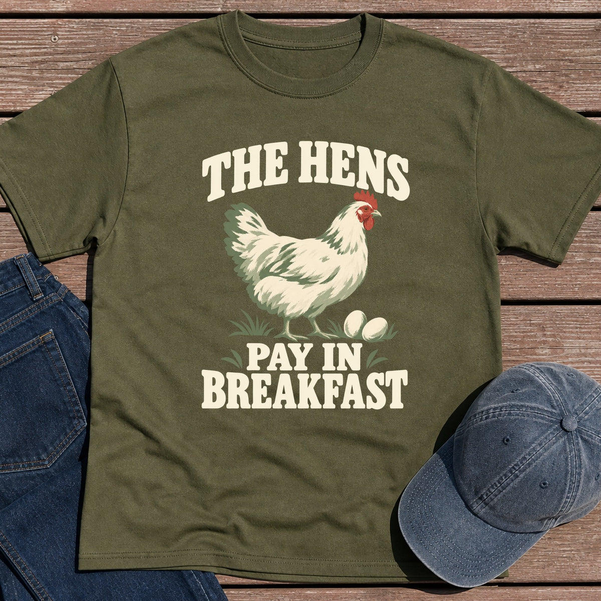 Pay In Breakfast T-Shirt - Military Green