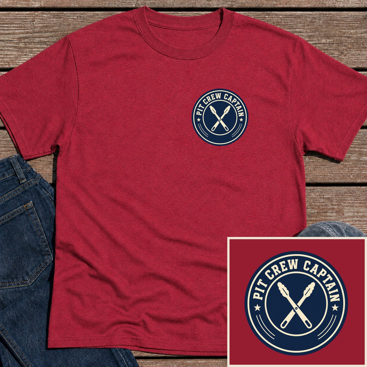 Pit Captain T-Shirt - Antique Cherry Red