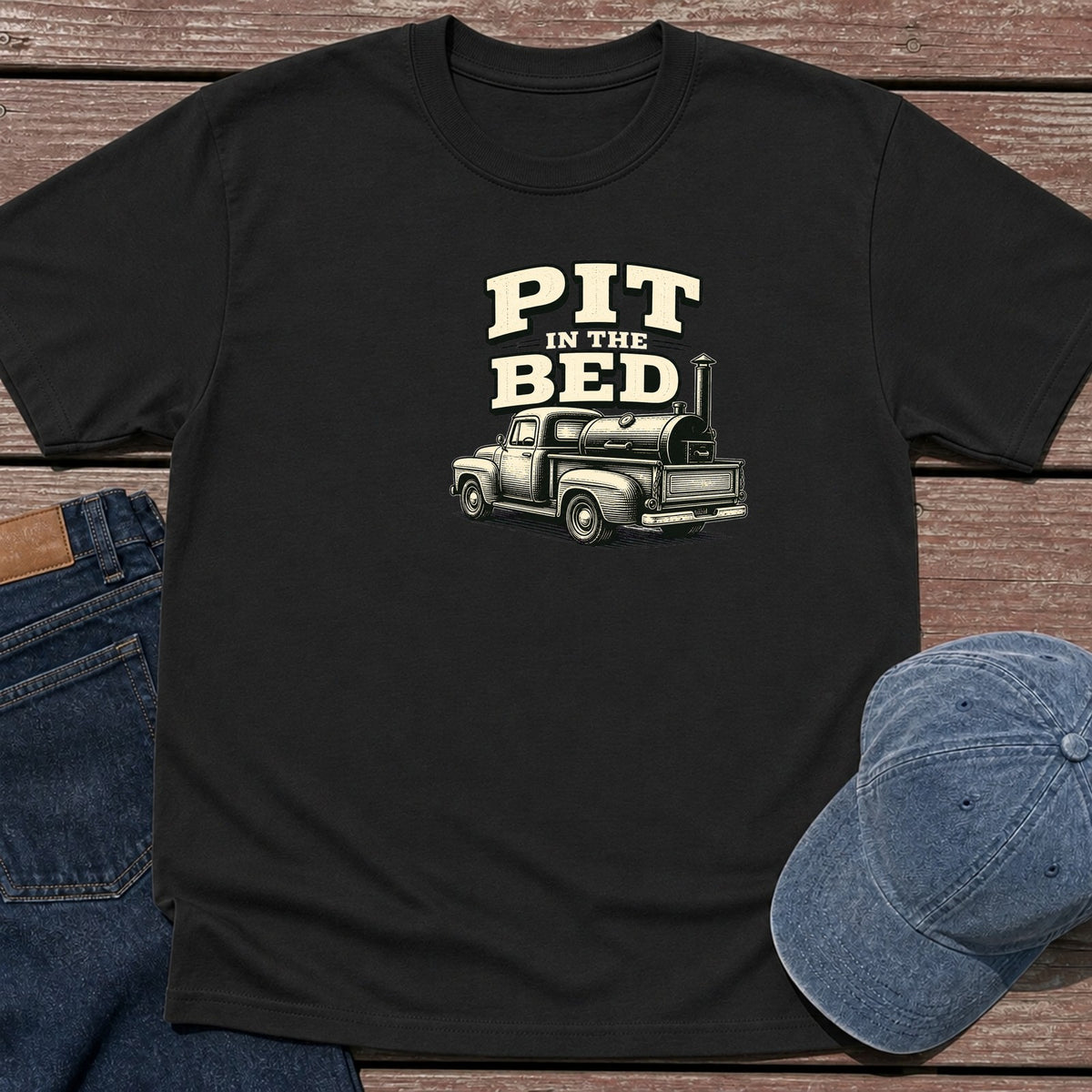 Pit In Bed T-Shirt - Black