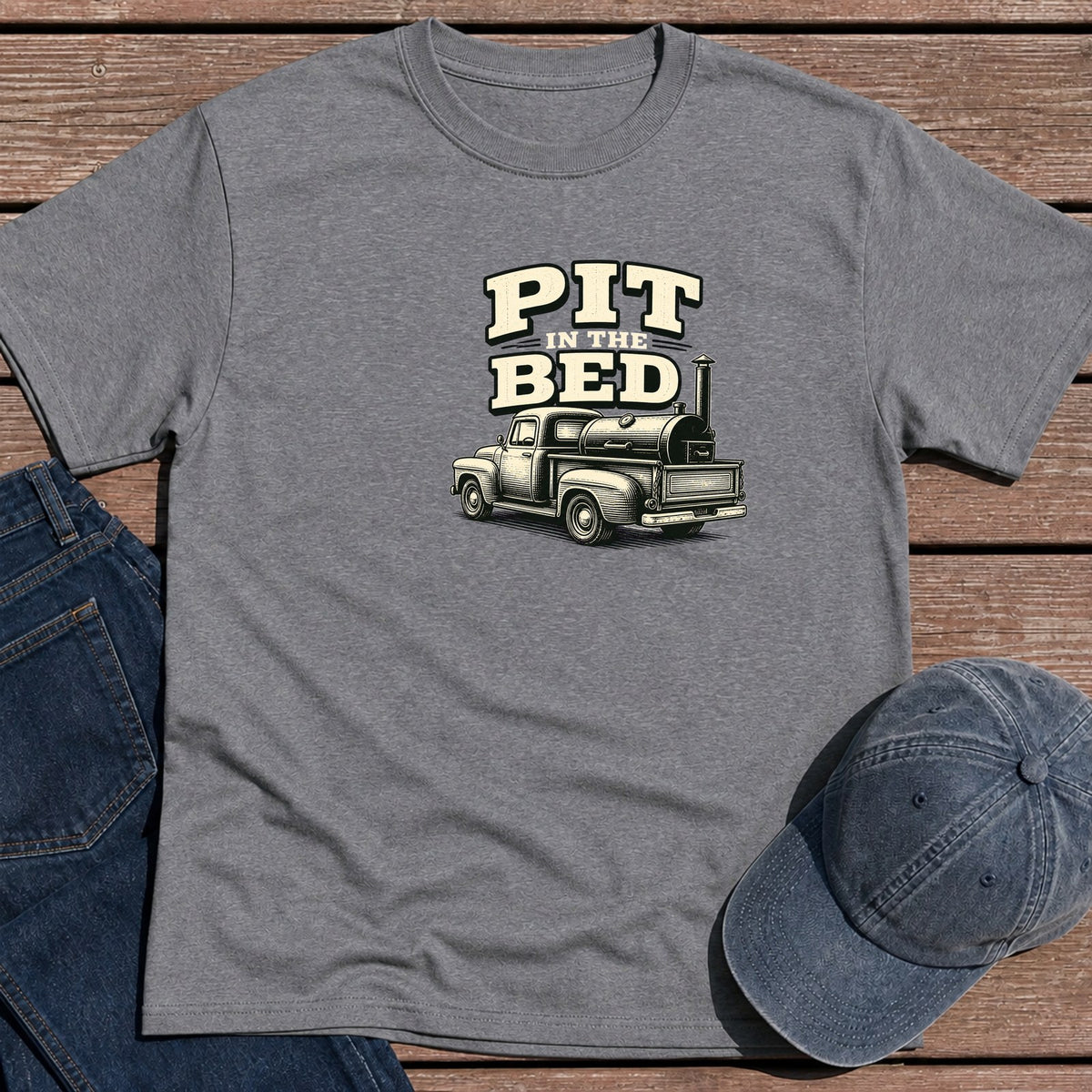 Pit In Bed T-Shirt - Tweed